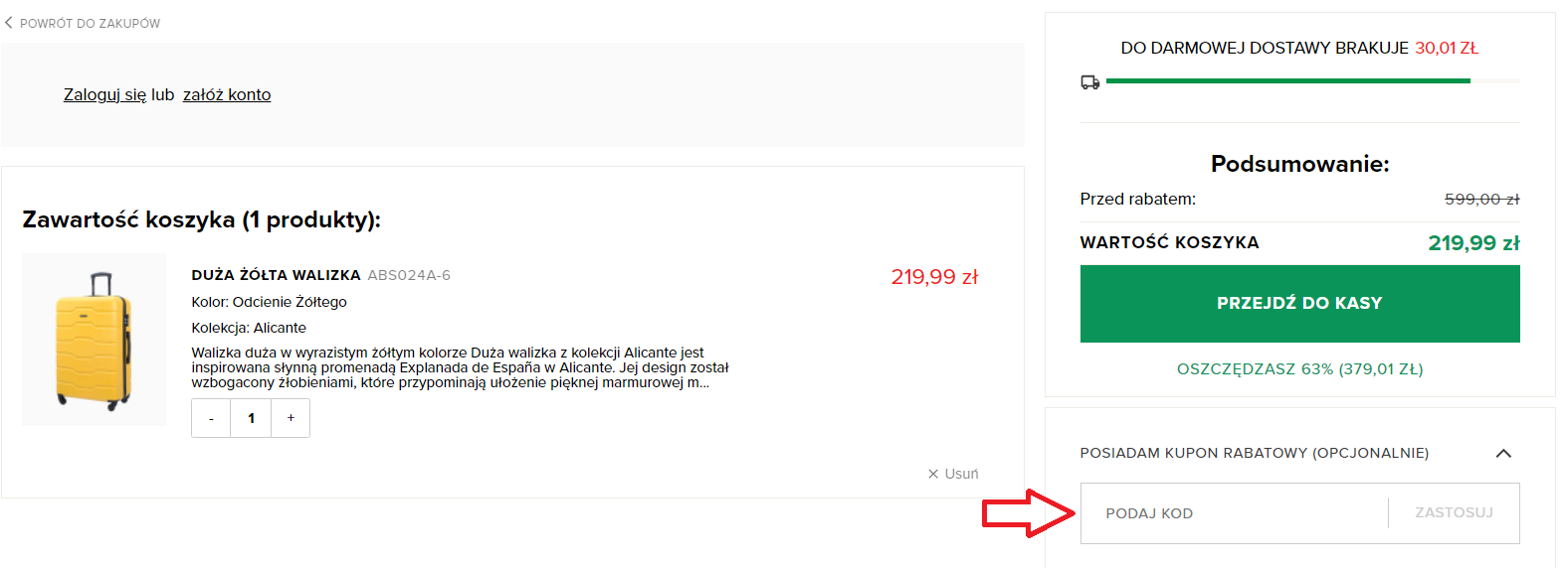Gdzie wpisać kod rabatowy w sklepie Puccini.pl?